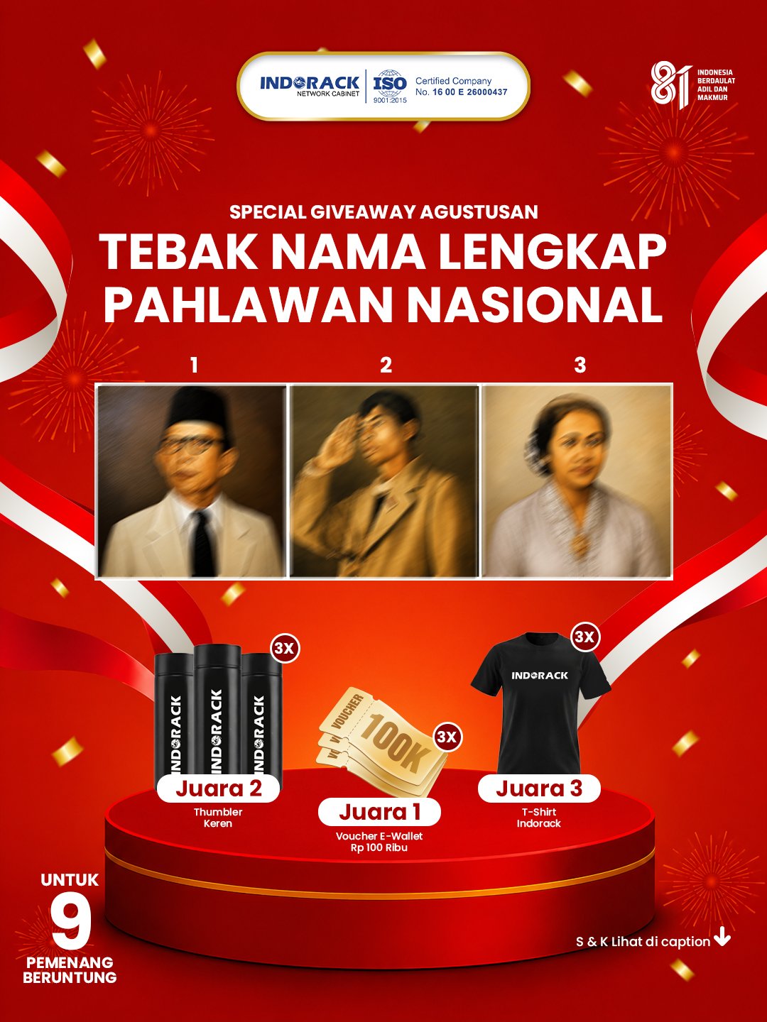 Special Giveaway Agustusan INDORACK: Tebak Nama Lengkap Pahlawan Nasional